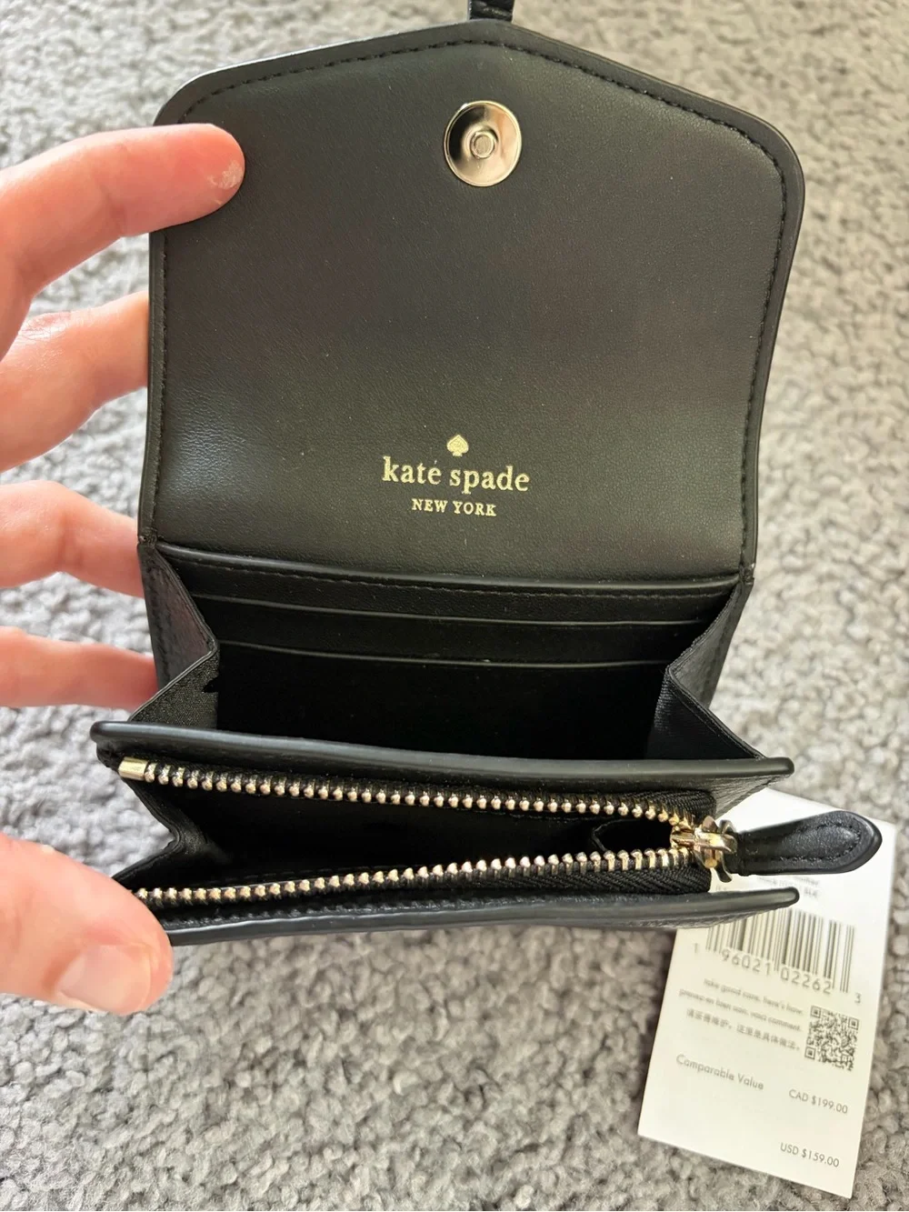 Kate Spade Black Pebbled Wallet